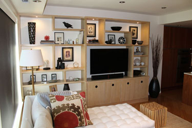 White Oak Media With Shelving